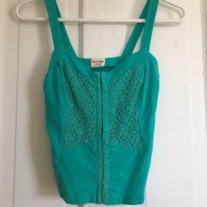 turquoise tank top